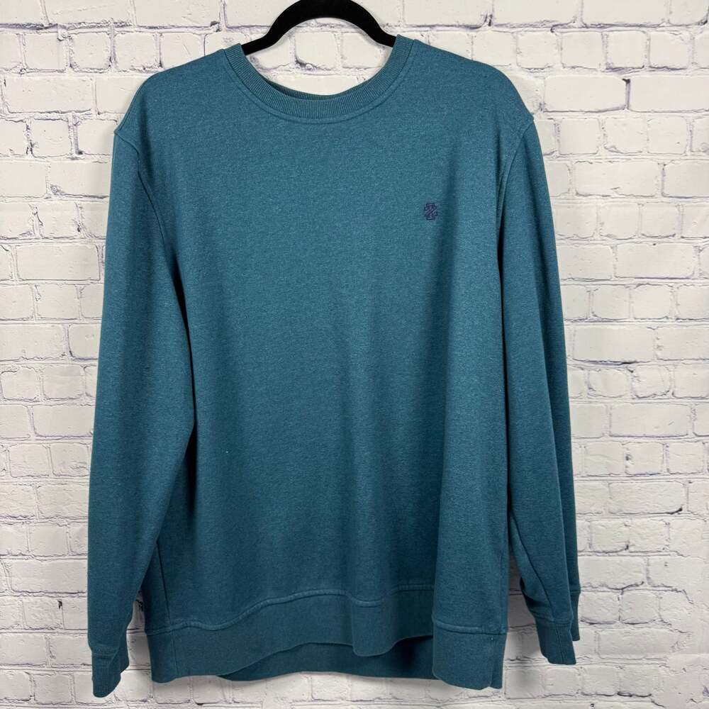 IZOD Advantage Performance Men's Crewneck Fleece Sweatshirt Teal Blue XL - Picture 1 of 6
